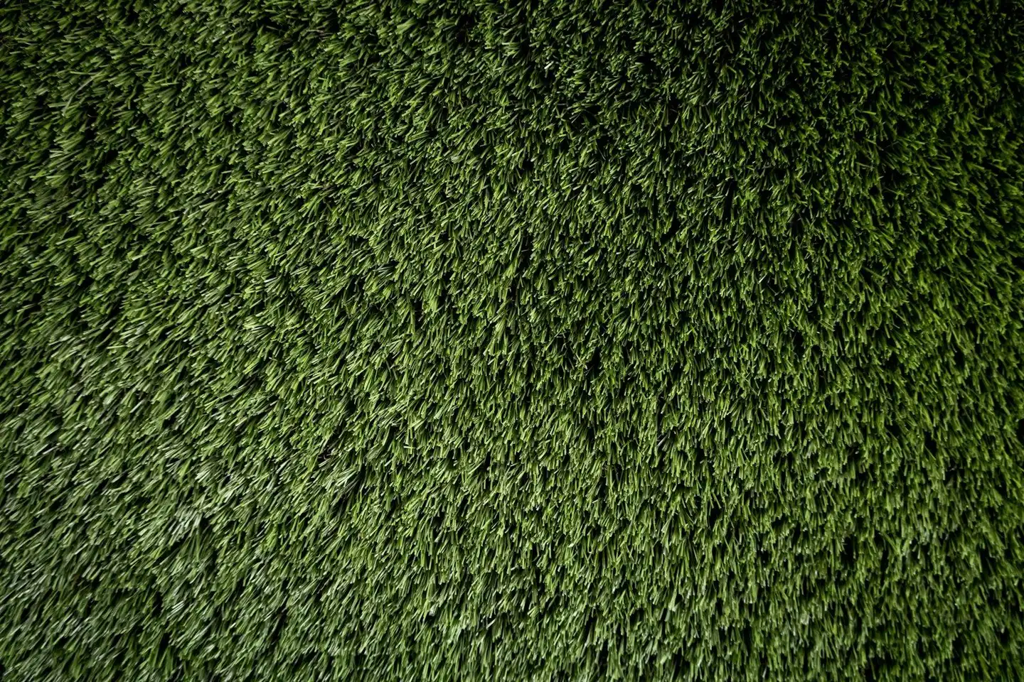Detail of installed premium artificial turf with realistic blades
